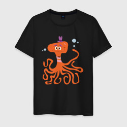 Весёлый осьминог – Мужская футболка хлопок с принтом купить со скидкой в -20%