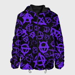 Мужская куртка 3D Узор анархия фиолетовый