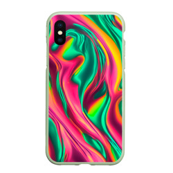 Чехол для iPhone XS Max матовый Неоновый голографик