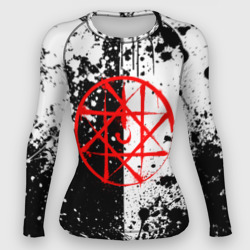 Женский рашгард 3D Стальной алхимик - брызги черно-белые