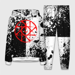 Женский костюм с толстовкой 3D Стальной алхимик - брызги черно-белые