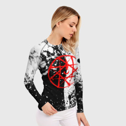 Женский рашгард 3D Стальной алхимик - брызги черно-белые - фото 2