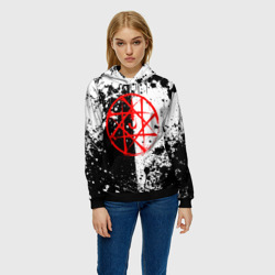 Женская толстовка 3D Стальной алхимик - брызги черно-белые - фото 2