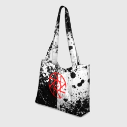 Пляжная сумка 3D Стальной алхимик - брызги черно-белые - фото 2
