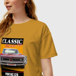Женская футболка хлопок Oversize Американский маслкар 60-х Pontiac GTO - фото 2