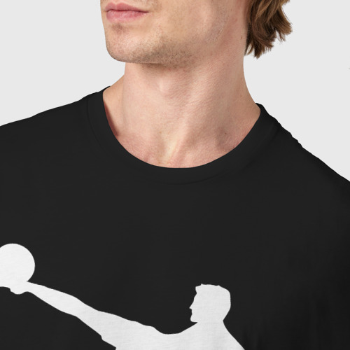 Мужская футболка хлопок Классный футбольный папочка, цвет черный - фото 6