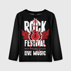 Детский лонгслив 3D Rock festival - live music