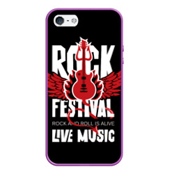 Чехол для iPhone 5/5S матовый Rock festival - live music