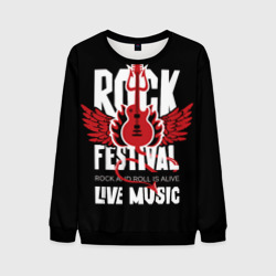 Мужской свитшот 3D Rock festival - live music