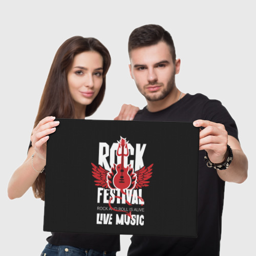 Холст прямоугольный Rock festival - live music, цвет 3D печать - фото 5