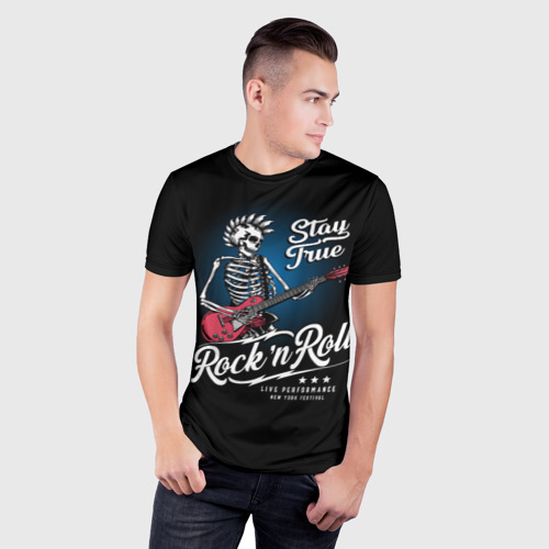 Мужская футболка 3D Slim Rock and roll - punk, цвет 3D печать - фото 3
