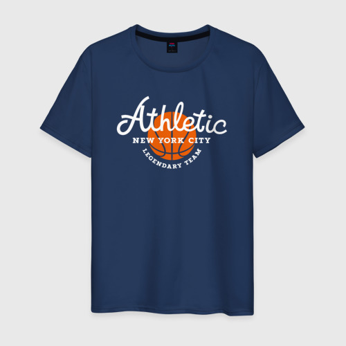 Мужская футболка хлопок Athletic basketball, цвет темно-синий