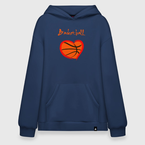 Худи SuperOversize хлопок Basket love, цвет темно-синий