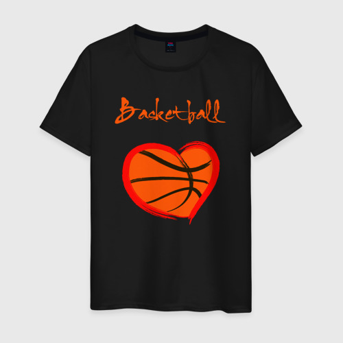 Мужская футболка хлопок Basket love, цвет черный