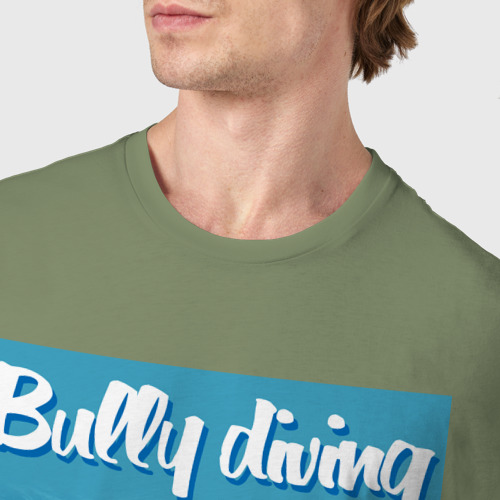 Мужская футболка хлопок с принтом Bully diving - ai art, фото #4