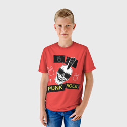 Детская футболка 3D Панк рок - череп с ирокезом - фото 2