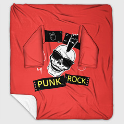 Плед с рукавами Панк рок - череп с ирокезом