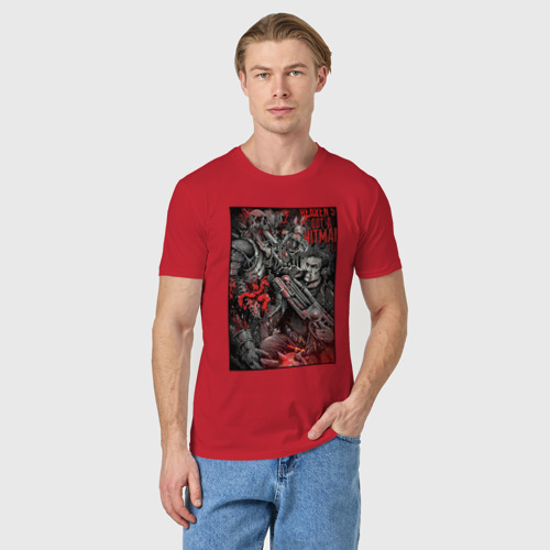 Мужская футболка хлопок Painkiller and demon - comix style , цвет красный - фото 3