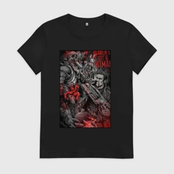 Женская футболка хлопок Painkiller and demon - comix style 