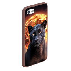Чехол для iPhone 5/5S матовый Черная пантера и кровавая луна - фото 2