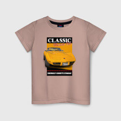 Детская футболка хлопок Chevrolet Corvette американский маслкар 