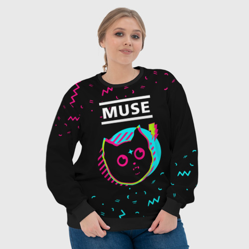 Женский свитшот 3D Muse - rock star cat, цвет 3D печать - фото 6