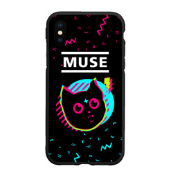 Чехол для iPhone XS Max матовый Muse - rock star cat
