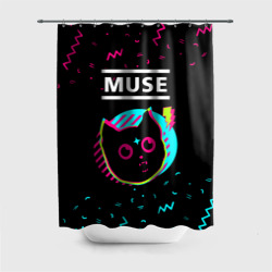 Штора 3D для ванной Muse - rock star cat