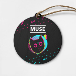 Деревянная игрушка круг Muse - rock star cat