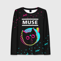 Женский лонгслив 3D Muse - rock star cat