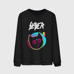 Мужской свитшот хлопок Slayer rock star cat