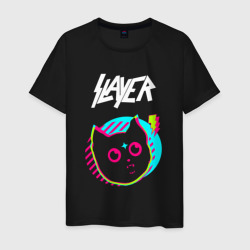 Мужская футболка хлопок Slayer rock star cat