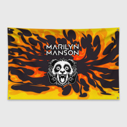 Флаг-баннер Marilyn Manson рок панда и огонь