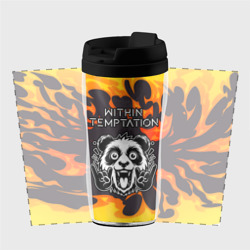 Термокружка-непроливайка Within Temptation рок панда и огонь - фото 2