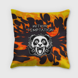 Подушка 3D Within Temptation рок панда и огонь