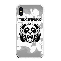 Чехол для iPhone XS Max матовый The Offspring рок панда на светлом фоне