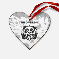 Деревянная игрушка Сердце The Offspring рок панда на светлом фоне