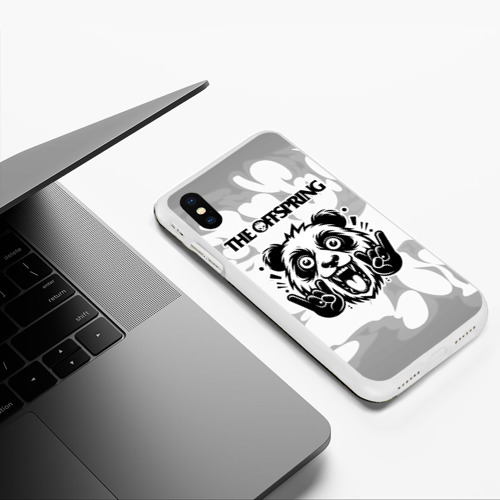 Чехол для iPhone XS Max матовый The Offspring рок панда на светлом фоне - фото 5