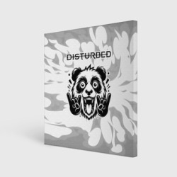 Холст квадратный Disturbed рок панда на светлом фоне