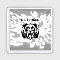 Магнит 55*55 Disturbed рок панда на светлом фоне