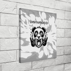 Холст квадратный Disturbed рок панда на светлом фоне - фото 2