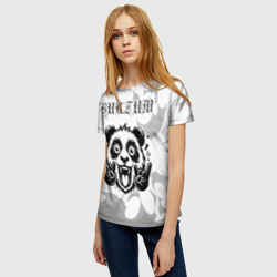 Женская футболка 3D Burzum рок панда на светлом фоне - фото 2