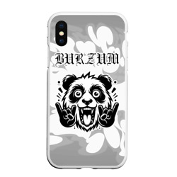 Чехол для iPhone XS Max матовый Burzum рок панда на светлом фоне