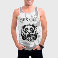 Мужская майка 3D Burzum рок панда на светлом фоне - фото 2