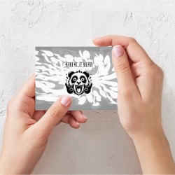 Поздравительная открытка Burzum рок панда на светлом фоне - фото 2