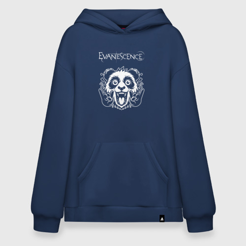 Худи SuperOversize хлопок Evanescence rock panda, цвет темно-синий