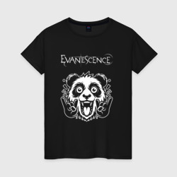 Женская футболка хлопок Evanescence rock panda