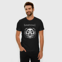 Мужская футболка хлопок Slim Evanescence rock panda - фото 2