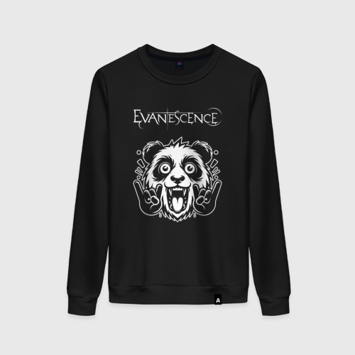 Женский свитшот хлопок Evanescence rock panda, цвет черный