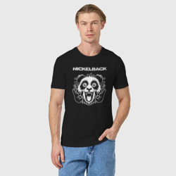 Мужская футболка хлопок Nickelback rock panda - фото 2